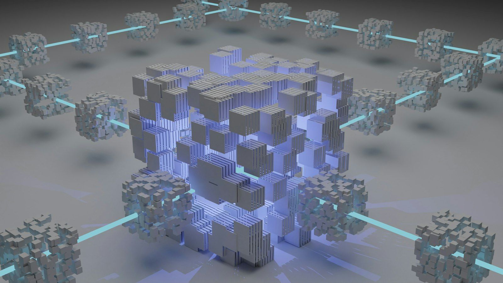 Abstract illustration of connected blocks